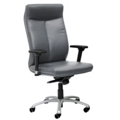 Fauteuil de bureau Sonata - cuir - piétement gris aluminium