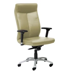 Fauteuil de bureau Sonata - cuir - piétement gris aluminium