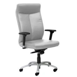 Fauteuil de bureau Sonata - cuir - piétement gris aluminium