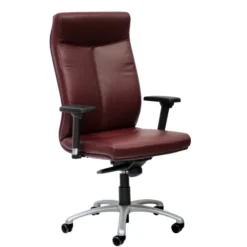 Fauteuil de bureau Sonata - cuir - piétement gris aluminium