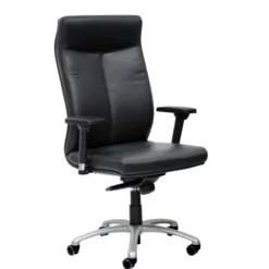 Fauteuil de bureau Sonata - cuir - piétement gris aluminium