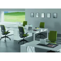 Fauteuil de bureau Tertio - assise tissu noir panthère 009 - dossier résille noir - Roulette sol dur