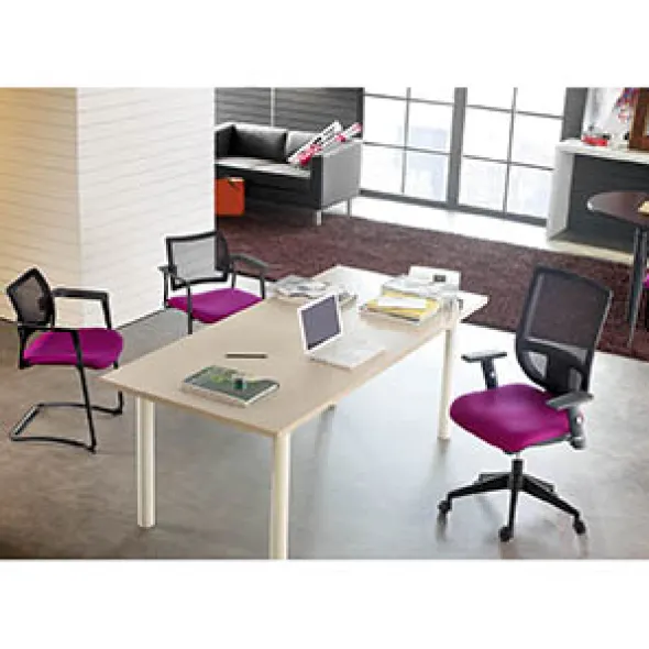 Fauteuil de bureau Tertio - assise tissu noir panthère 009 - dossier résille noir - Roulette sol dur