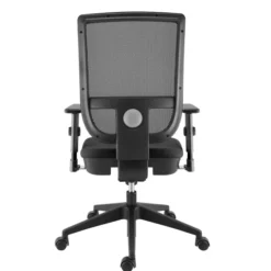 Fauteuil de bureau Tertio S - assise tissu noir panthère 009 - dossier résille noir - roulette pour sol dur