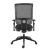 Fauteuil de bureau Tertio S - assise tissu gris anthracite 172 - dossier résille noir - roulettes sol dur