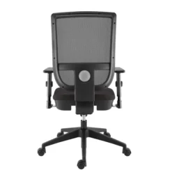 Fauteuil de bureau Tertio S - assise tissu gris anthracite 172 - dossier résille noir - roulettes sol dur