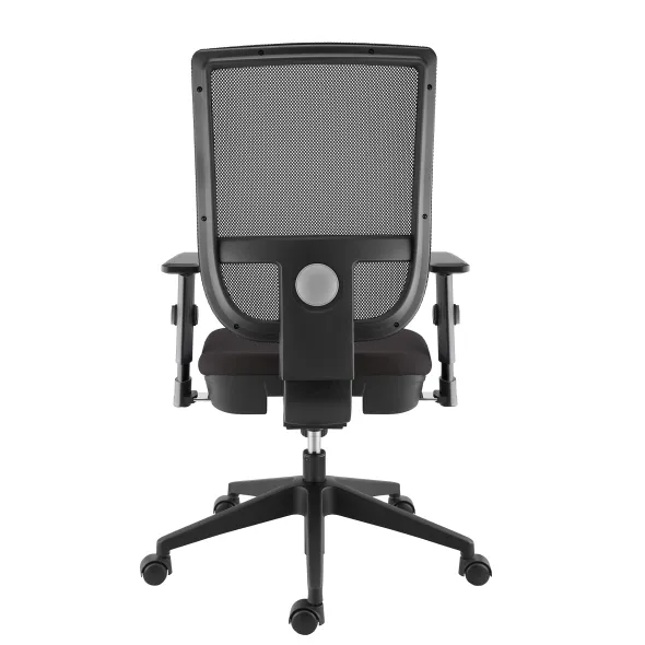 Fauteuil de bureau Tertio S - assise tissu gris anthracite 172 - dossier résille noir - roulettes sol dur