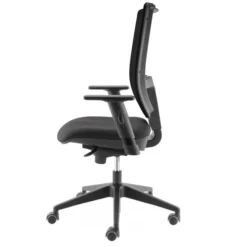 Fauteuil de bureau Tertio S - assise tissu gris anthracite 172 - dossier résille noir - roulettes sol dur