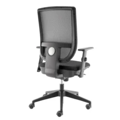 Fauteuil de bureau Tertio S - assise tissu gris anthracite 172 - dossier résille noir - roulettes sol dur