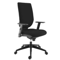 Fauteuil de bureau Tertio S - tissu noir panthère 009 - roulette pour sol dur