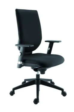 Fauteuil de bureau Tertio - tissu noir panthère 009 - Roulette sol dur