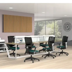 Fauteuil de bureau Tertio - tissu noir panthère 009 - Roulette sol dur