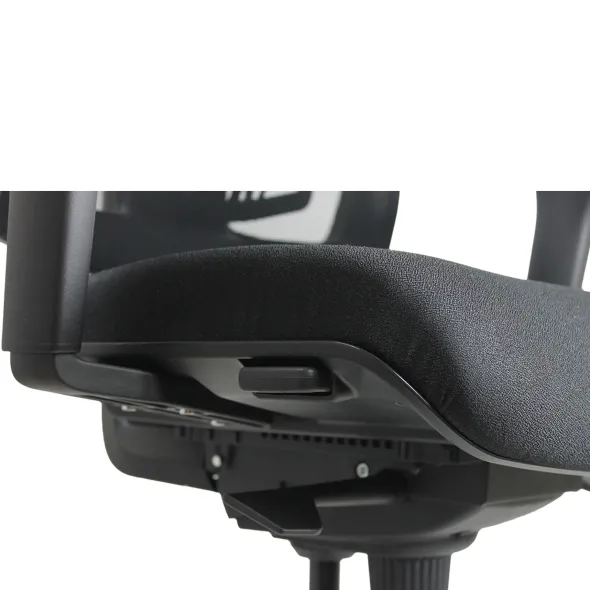 Fauteuil de bureau Vita - assise tissu noir dossier résille dossier résille noir - roulette sol dur