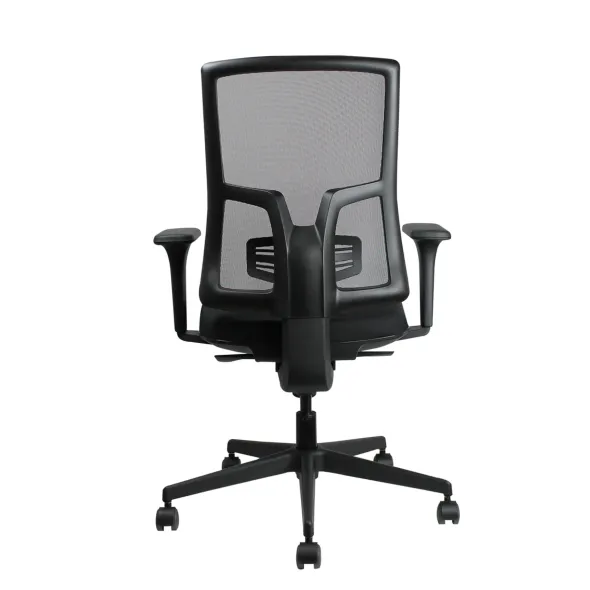 Fauteuil de bureau Vita - assise tissu noir dossier résille dossier résille noir - roulette sol dur