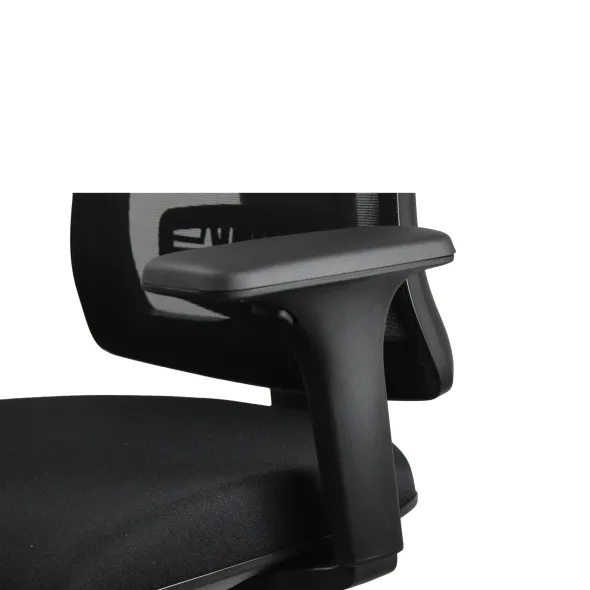 Fauteuil de bureau Vita - assise tissu noir dossier résille dossier résille noir - roulette sol dur