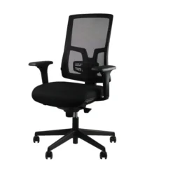 Fauteuil de bureau Vita - assise noir tissu dossier résille noir - roulettes sol dur - délai court