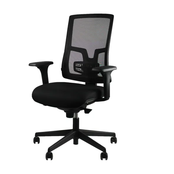 Fauteuil de bureau Vita - assise noir tissu dossier résille noir - roulettes sol dur - délai court