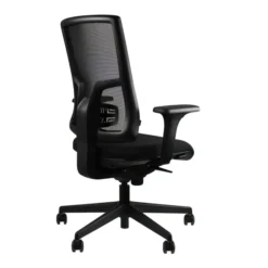 Fauteuil de bureau Vita - assise noir tissu dossier résille noir - roulettes sol dur - délai court