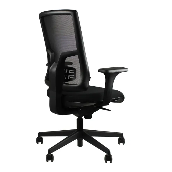 Fauteuil de bureau Vita - assise noir tissu dossier résille noir - roulettes sol dur - délai court