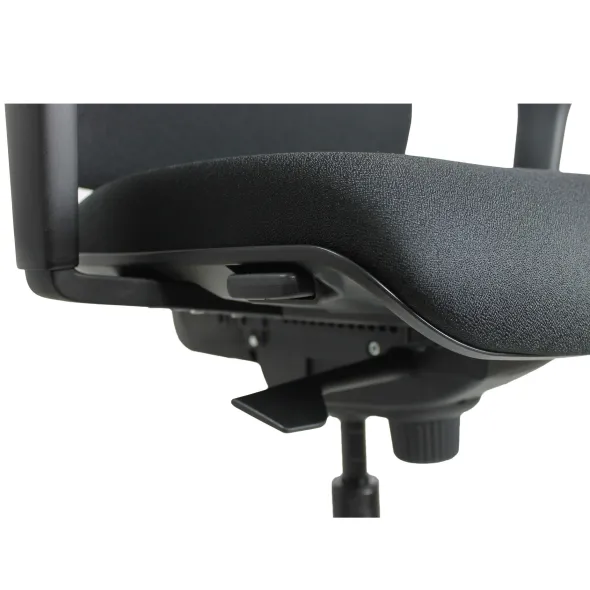 Fauteuil de bureau Vita T - assise et dossier tissu noir roulette sol dur