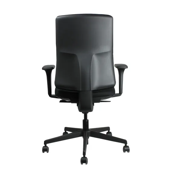 Fauteuil de bureau Vita T - assise et dossier tissu noir roulette sol dur