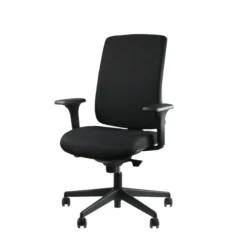 Fauteuil de bureau Vita T - assise et dossier tissu noir roulette sol dur - délai court