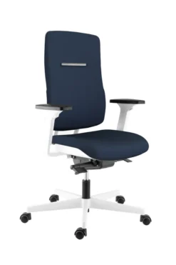 Fauteuil de bureau WI MAX - tissu bleu nuit STEP mélange SMN - structure blanche