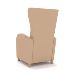 Fauteuil de repos inclinable Bjorn - assise et dossier tissu enduit - accotoirs rembourrés - pieds hêtre massif