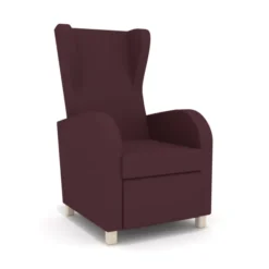 Fauteuil de repos inclinable Bjorn - assise et dossier tissu enduit - accotoirs rembourrés - pieds hêtre massif