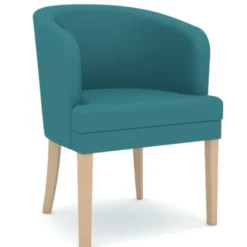 Fauteuil de repos Jibbi - assise et dossier tissu enduit - pieds hêtre massif