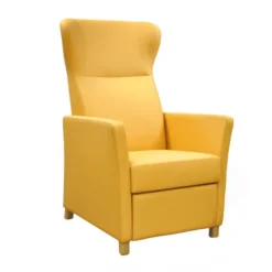 Fauteuil de repos Maud - tissu enduit - piétement hêtre massif
