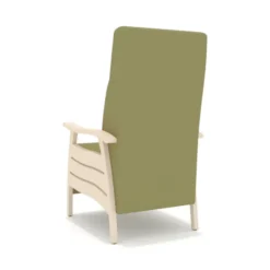 Fauteuil de repos Ninon - assise et dossier tissu enduit - accotoirs et structure hêtre massif