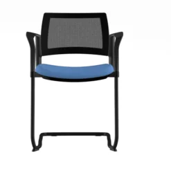 Fauteuil de réunion luge Kyos - assise tissu - dossier résille - piétement époxy - lot de 2