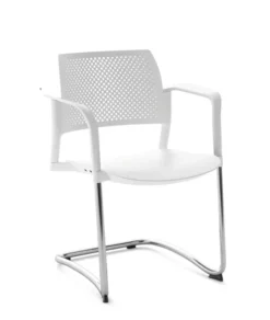 Fauteuil de réunion luge Kyos - polypropylène - piétement chrome - lot de 2