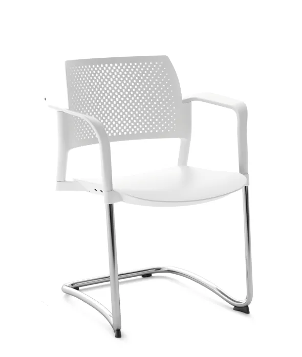 Fauteuil de réunion luge Kyos - polypropylène - piétement chrome - lot de 2