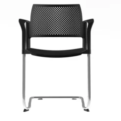 Fauteuil de réunion luge Kyos - polypropylène - piétement chrome - lot de 2