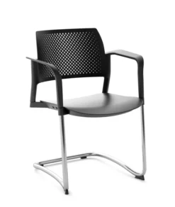 Fauteuil de réunion luge Kyos - polypropylène - piétement chrome - lot de 2