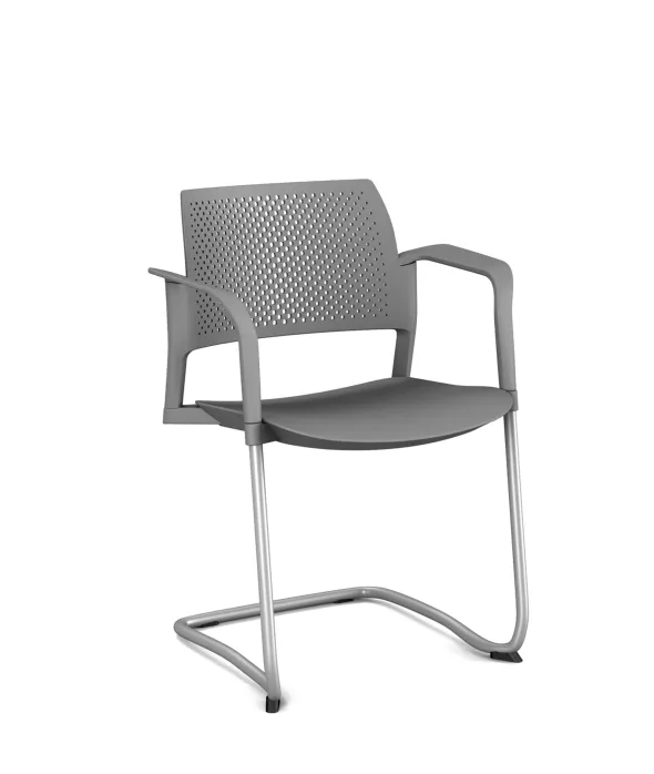 Fauteuil de réunion luge Kyos - polypropylène - piétement époxy - lot de 2