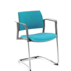 Fauteuil de réunion luge Kyos - tissu - piétement chrome - lot de 2