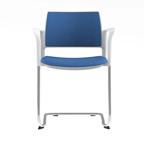 Fauteuil de réunion luge Kyos - tissu - piétement chrome - lot de 2