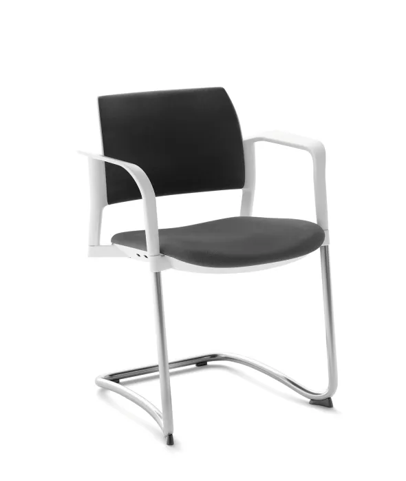Fauteuil de réunion luge Kyos - tissu - piétement chrome - lot de 2
