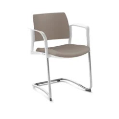 Fauteuil de réunion luge Kyos - textile enduit grainé - piétement chrome - lot de 2