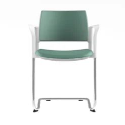 Fauteuil de réunion luge Kyos - textile enduit grainé - piétement chrome - lot de 2