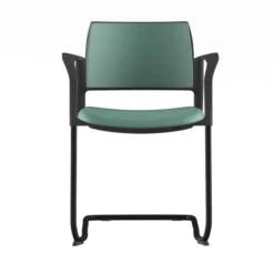 Fauteuil de réunion luge Kyos - textile enduit grainé - piétement époxy - lot de 2