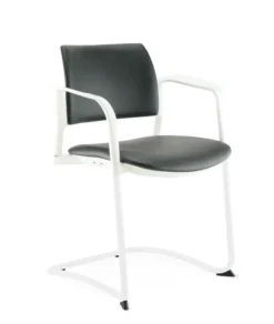 Fauteuil de réunion luge Kyos - textile enduit grainé - piétement époxy - lot de 2