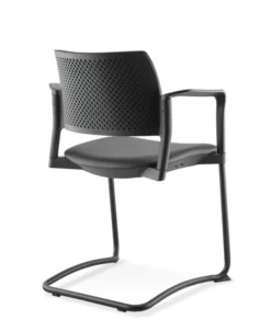 Fauteuil de réunion luge Kyos - textile enduit grainé - piétement époxy - lot de 2