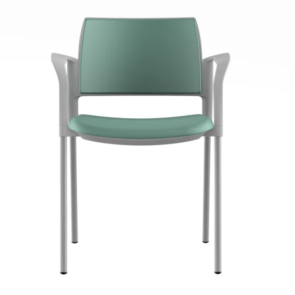 Fauteuil de réunion 4 pieds Kyos - textile enduit grainé - piétement époxy - lot de 2