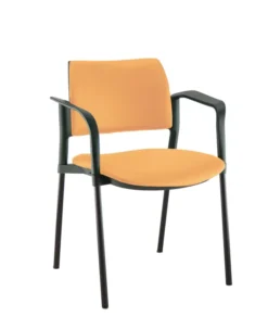Fauteuil de réunion 4 pieds Kyos - textile enduit grainé - piétement époxy - lot de 2