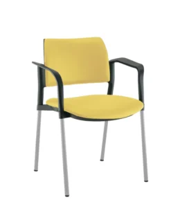 Fauteuil de réunion 4 pieds Kyos - textile enduit grainé - piétement époxy - lot de 2