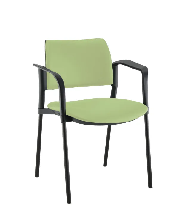 Fauteuil de réunion 4 pieds Kyos - textile enduit grainé - piétement époxy - lot de 2